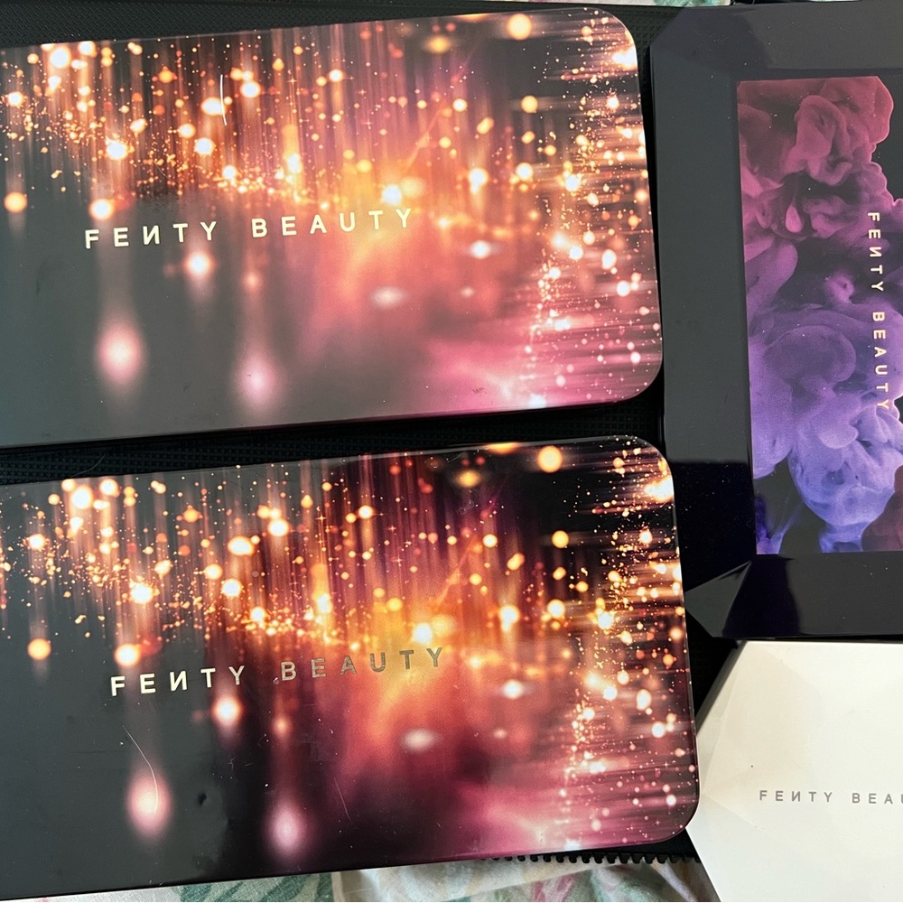 Fenty Beauty Metal Tin Holiday Cosmetic Makeup Box Moroccan Spice palette Mirror